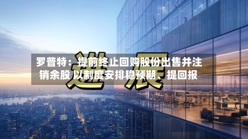 罗普特：提前终止回购股份出售并注销余股 以制度安排稳预期、提回报-第1张图片