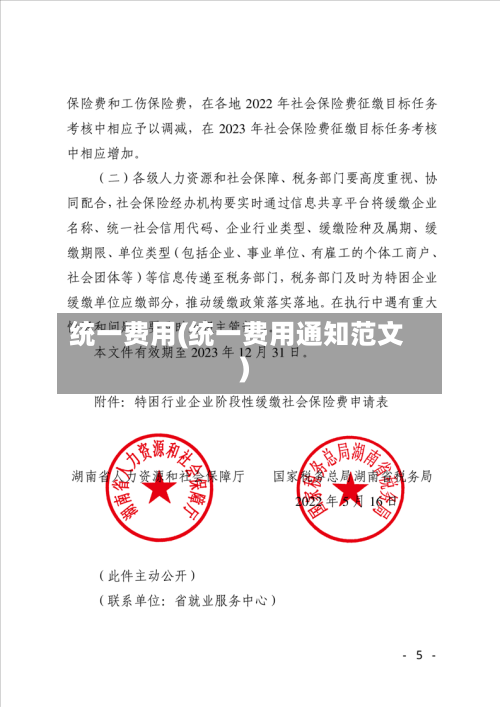 统一费用(统一费用通知范文)-第3张图片