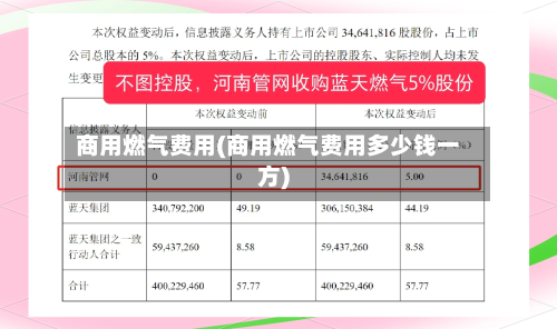 商用燃气费用(商用燃气费用多少钱一方)-第2张图片