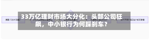 33万亿理财市场大分化：头部公司狂飙	，中小银行为何踩刹车？-第3张图片