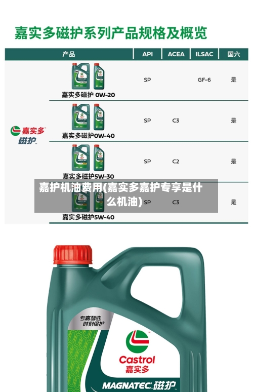 嘉护机油费用(嘉实多嘉护专享是什么机油)-第2张图片