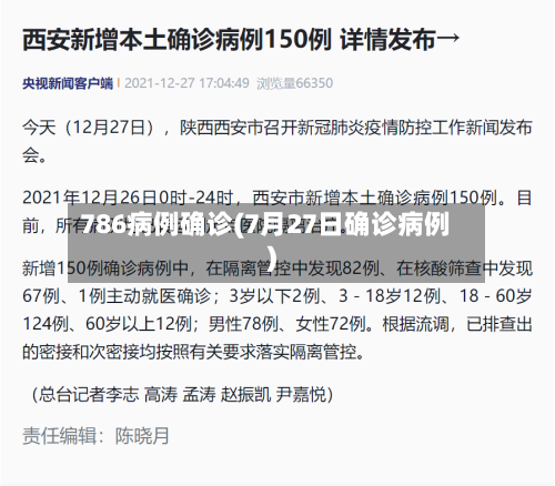 786病例确诊(7月27日确诊病例)