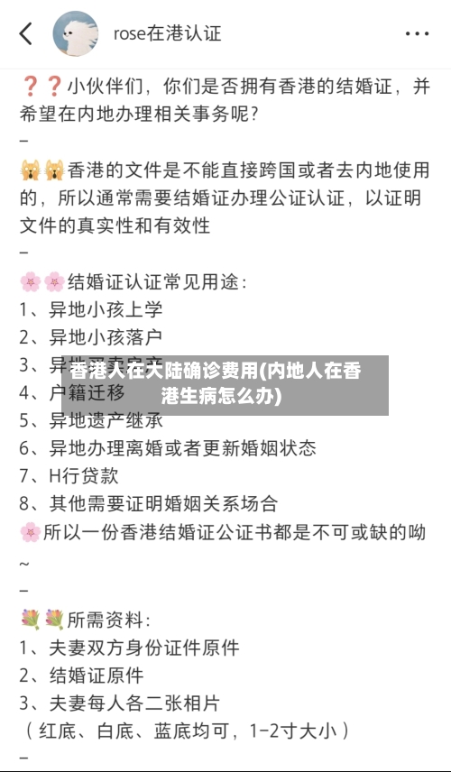 香港人在大陆确诊费用(内地人在香港生病怎么办)-第2张图片