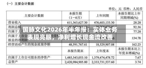 国脉文化2026年半年报：实体业务表现亮眼，净利增长现金流改善-第3张图片