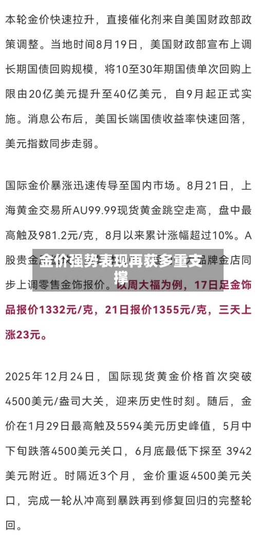 金价强势表现再获多重支撑-第1张图片