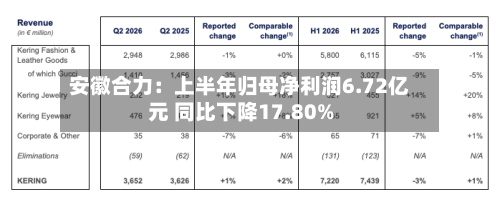 安徽合力:上半年归母净利润6.72亿元 同比下降17.80%-第3张图片
