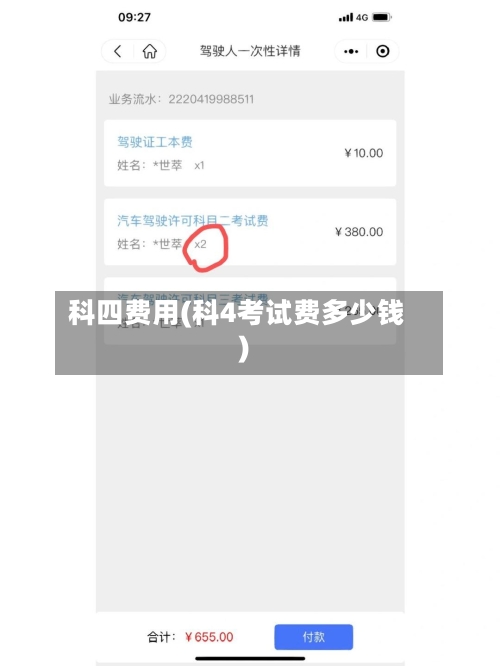 科四费用(科4考试费多少钱)