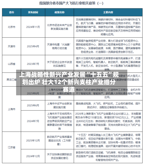 上海战略性新兴产业发展“十五五	”规划出炉 壮大12个新兴支柱产业细分赛道-第3张图片
