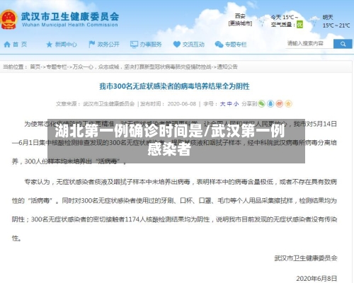 湖北第一例确诊时间是/武汉第一例感染者