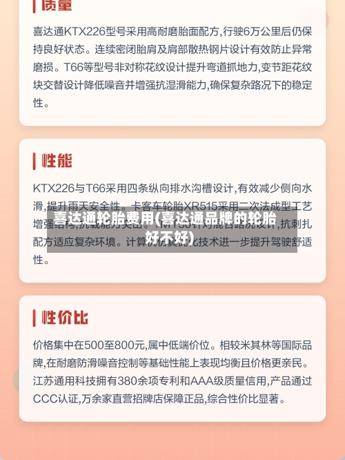 喜达通轮胎费用(喜达通品牌的轮胎好不好)-第2张图片
