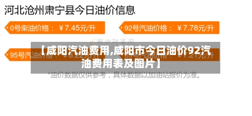 【咸阳汽油费用,咸阳市今日油价92汽油费用表及图片】