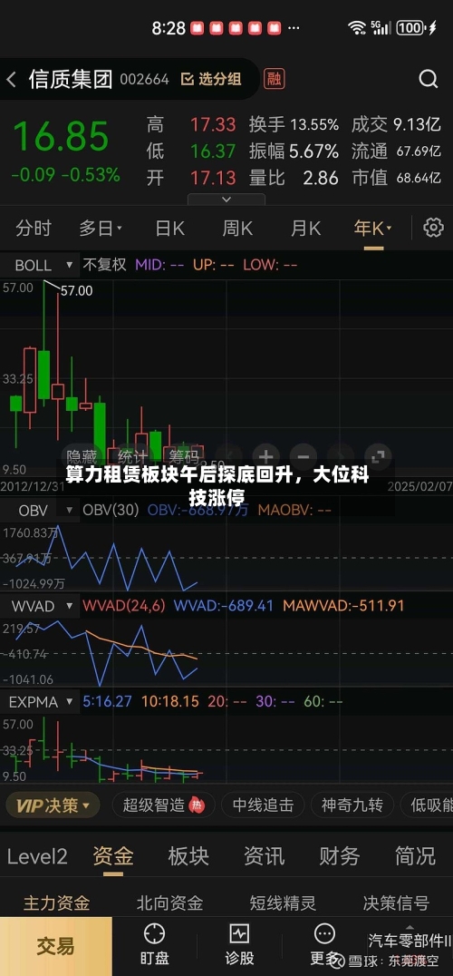 算力租赁板块午后探底回升，大位科技涨停-第2张图片