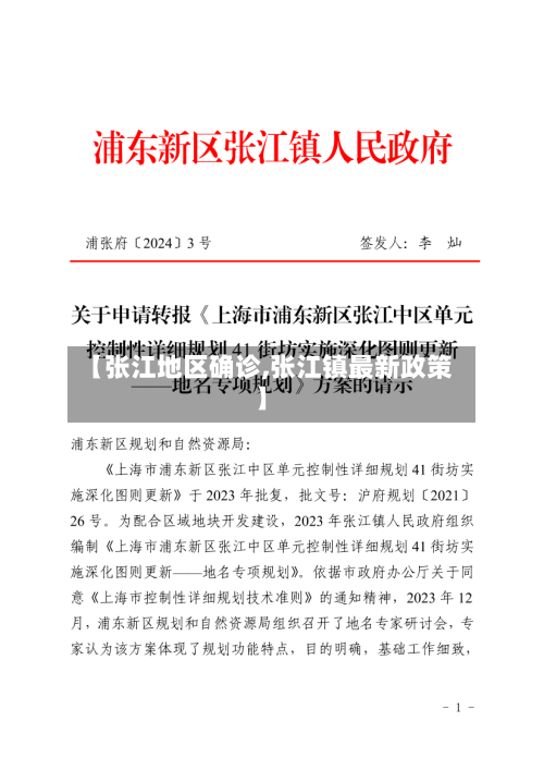 【张江地区确诊,张江镇最新政策】
