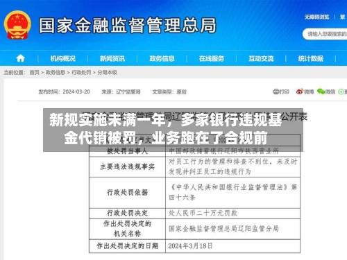 新规实施未满一年，多家银行违规基金代销被罚	，业务跑在了合规前-第3张图片