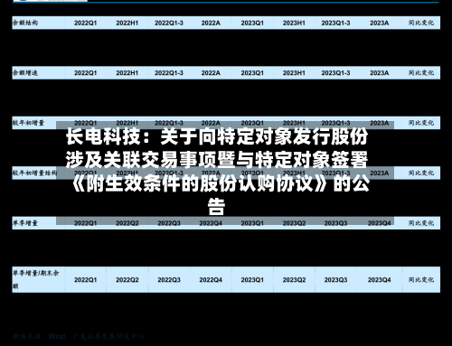 长电科技：关于向特定对象发行股份涉及关联交易事项暨与特定对象签署《附生效条件的股份认购协议》的公告