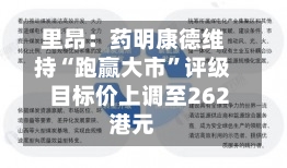 里昂：药明康德维持“跑赢大市”评级 目标价上调至262港元-第2张图片