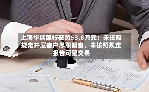 上海华瑞银行被罚53.8万元：未按照规定开展客户尽职调查、未按照规定报告可疑交易-第2张图片
