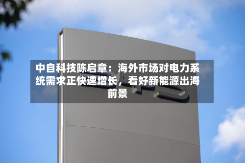 中自科技陈启章：海外市场对电力系统需求正快速增长，看好新能源出海前景-第2张图片