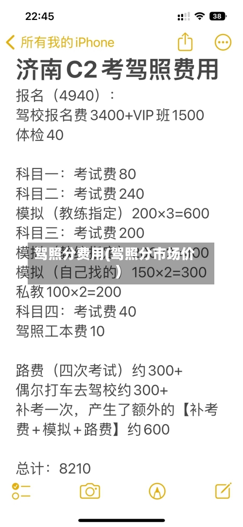 驾照分费用(驾照分市场价)