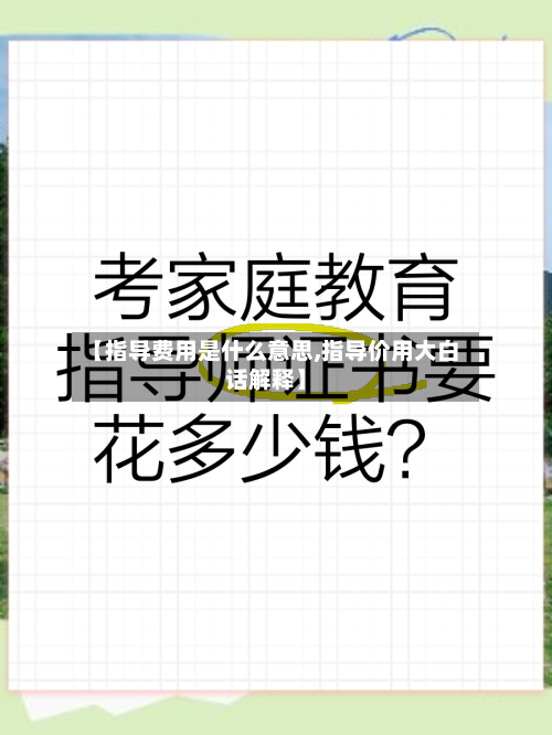 【指导费用是什么意思,指导价用大白话解释】