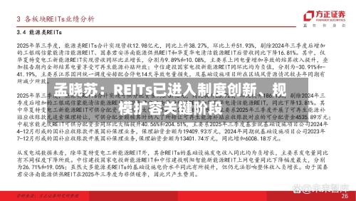 孟晓苏：REITs已进入制度创新、规模扩容关键阶段