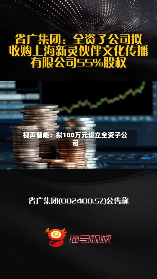 视声智能：拟100万元设立全资子公司