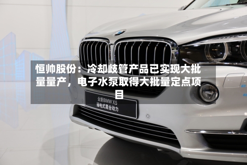 恒帅股份：冷却歧管产品已实现大批量量产	，电子水泵取得大批量定点项目-第2张图片