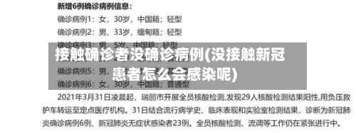 接触确诊者没确诊病例(没接触新冠患者怎么会感染呢)-第2张图片