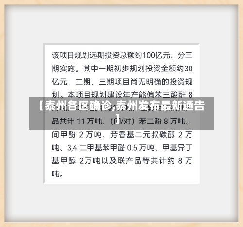 【泰州各区确诊,泰州发布最新通告】