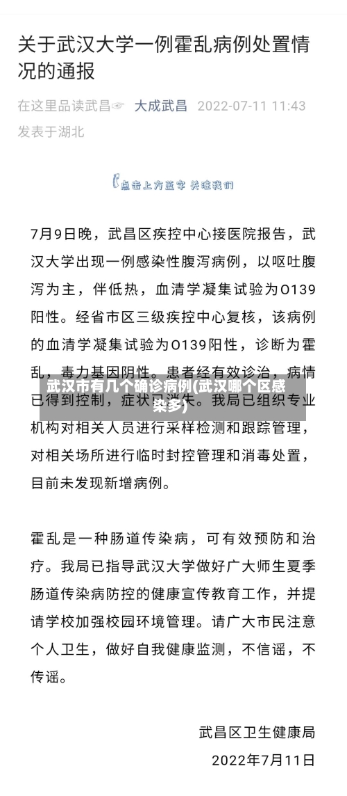 武汉市有几个确诊病例(武汉哪个区感染多)