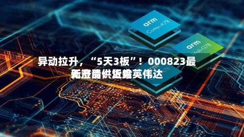 异动拉升，“5天3板”！000823最新澄清：近来无产品供货给英伟达
