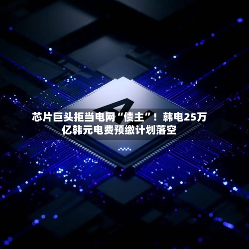 芯片巨头拒当电网“债主”！韩电25万亿韩元电费预缴计划落空-第3张图片