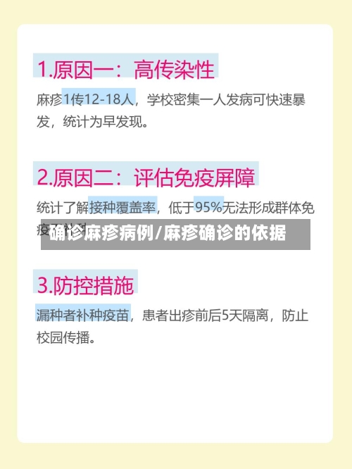 确诊麻疹病例/麻疹确诊的依据