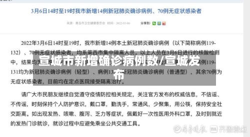 宣城市新增确诊病例数/宣城发布