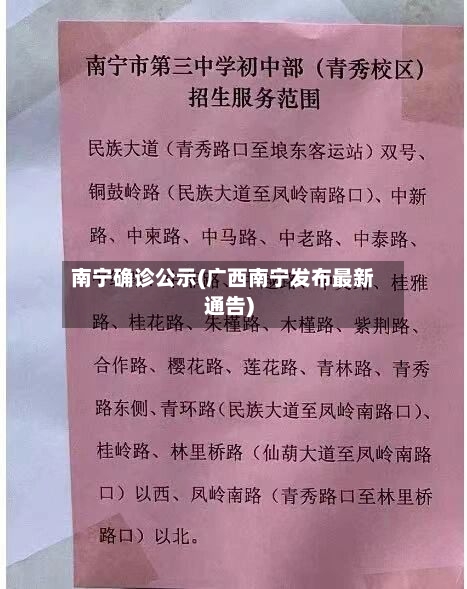 南宁确诊公示(广西南宁发布最新通告)