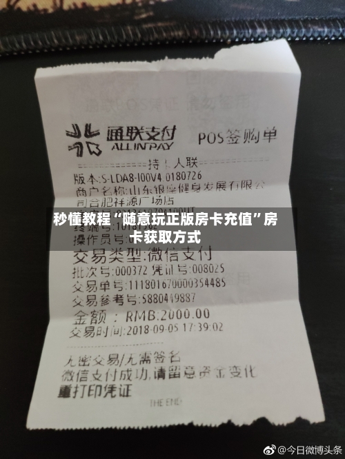 秒懂教程“随意玩正版房卡充值”房卡获取方式-第2张图片