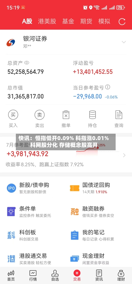 快讯：恒指低开0.09% 科指涨0.01% 科网股分化 存储概念股高开-第1张图片