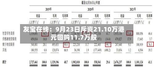 友宝在线:9月23日斥资21.10万港元回购11.7万股-第3张图片