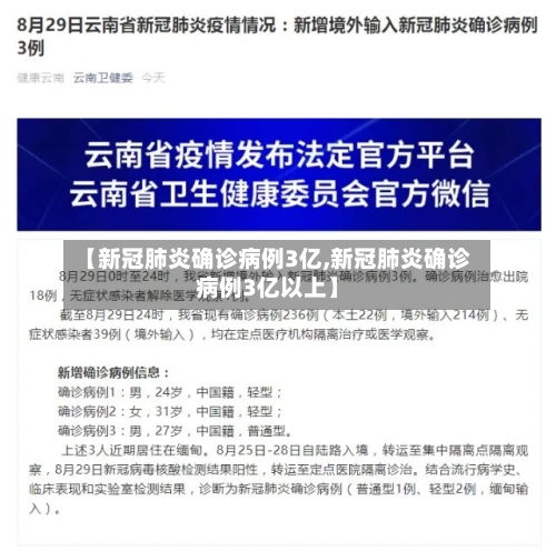 【新冠肺炎确诊病例3亿,新冠肺炎确诊病例3亿以上】