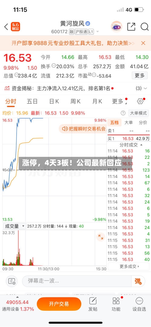 涨停，4天3板！公司最新回应-第2张图片
