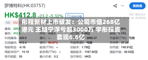 彤程新材上市破发:公司市值268亿港元 王旭宁浮亏超3000万 宇彤投资套现6.6亿-第3张图片