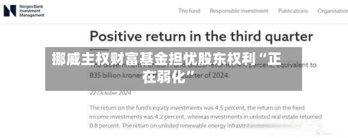 挪威主权财富基金担忧股东权利“正在弱化”-第3张图片