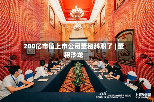 200亿市值上市公司董秘辞职了 | 董秘沙龙