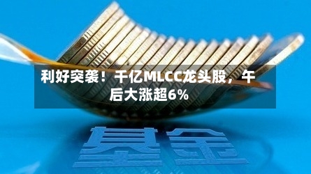 利好突袭！千亿MLCC龙头股，午后大涨超6%