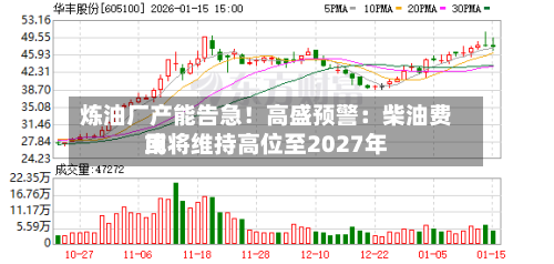炼油厂产能告急!高盛预警:柴油费用
或将维持高位至2027年